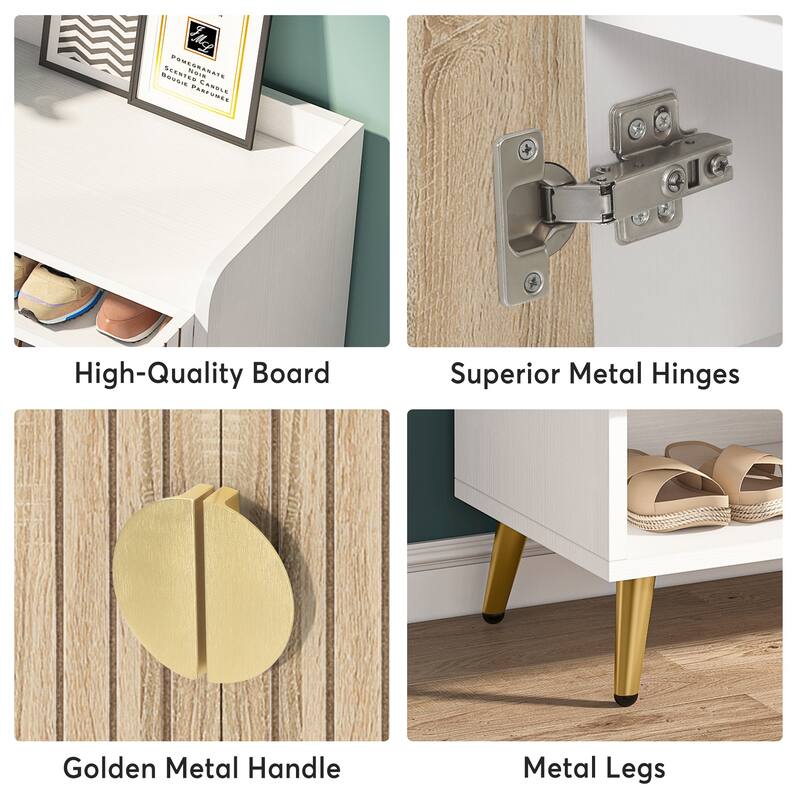 Shoe Cabinet with Doors, 7-Tier Shoe Storage Cabinet for Entryway