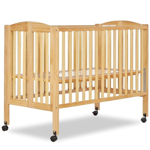 slide 2 of 6, Dream On Me, Folding Full Size Crib Natural