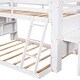 preview thumbnail 15 of 20, Solid Wood Twin Over Full Bunk Bed with Desk&Shelves,Green