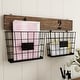 preview thumbnail 1 of 5, Hanging Double Wire Basket Organizer - Wall Mount Storage, Rustic Style by Lavish Home - 24 x 2.5 x 12