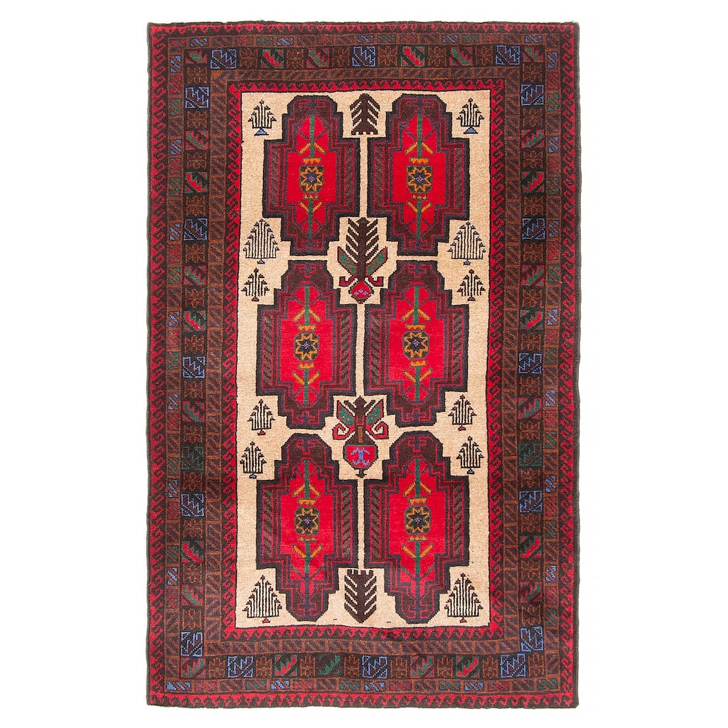 Teimani Tan Rug 2'10" x 4'7" - 2'10 x 4'7