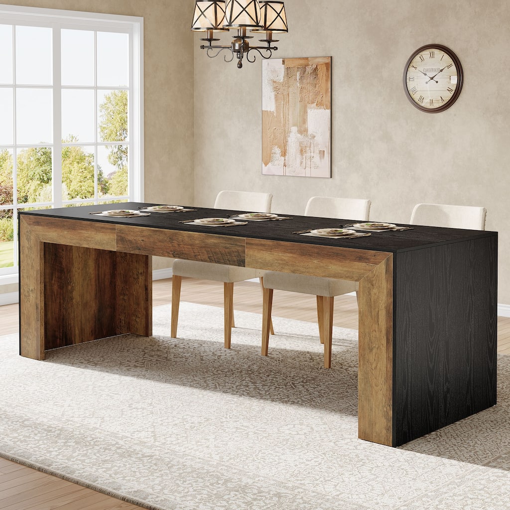Dining Table for 6-8 People, 78.7-Inch Rectangular Kitchen Table
