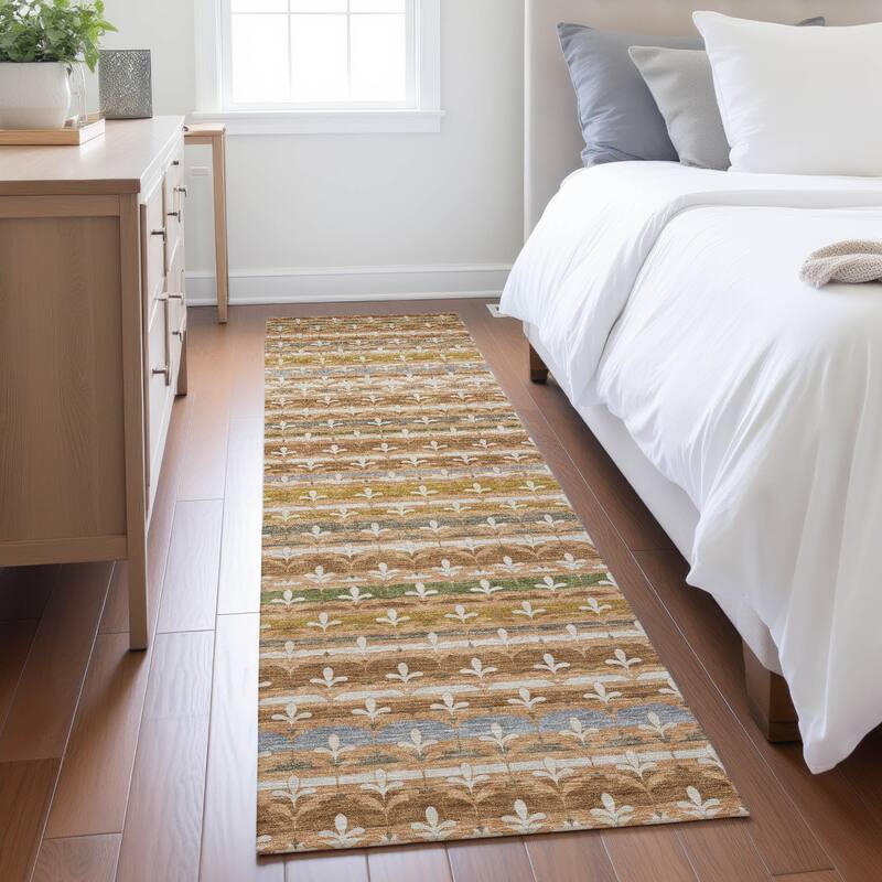 Machine Washable Indoor/ Outdoor Stripe Bramlage Chantille Rug