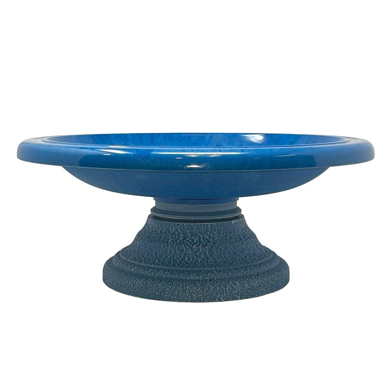 7.5"H Fiber Clay Low Profile Base Birdbaths, 19"D x 7.5"H, 6.5 lbs.