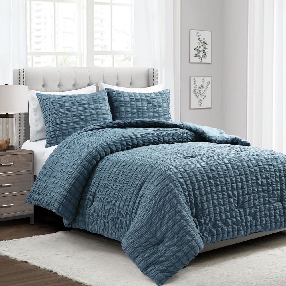 Lush Decor Crinkle Textured Dobby Comforter Set
