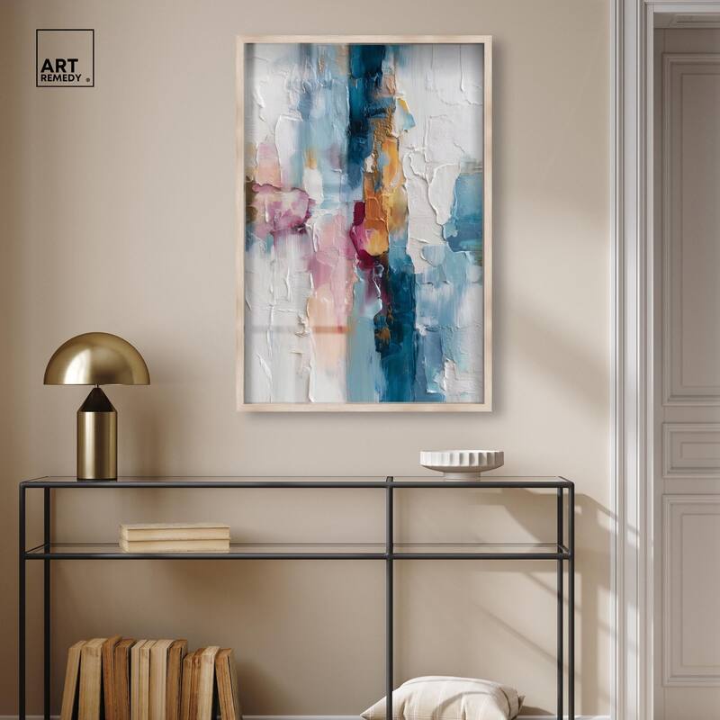 Petal Pink and Ocean Blue II Shadowbox by Art Remedy