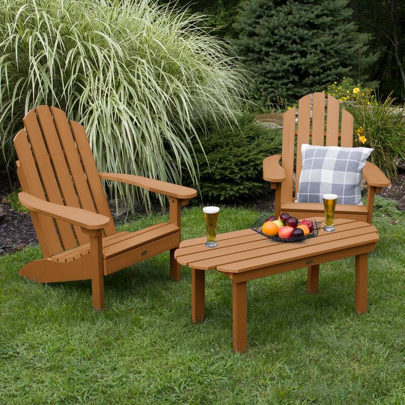 Highwood Classic Adirondack Chair Set with Coffee Table