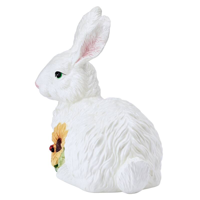 Fitz and Floyd Sunflower Rabbits Resting Figurine, 9.75 Inch