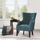 preview thumbnail 1 of 2, Hannah Button Tufted Wing Chair Dark Green