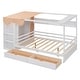 preview thumbnail 13 of 13, White Full Size Solid Wood House Bed with Two Drawers, Roof and Wardrobe for Kids, Boys and Girls, Bedroom