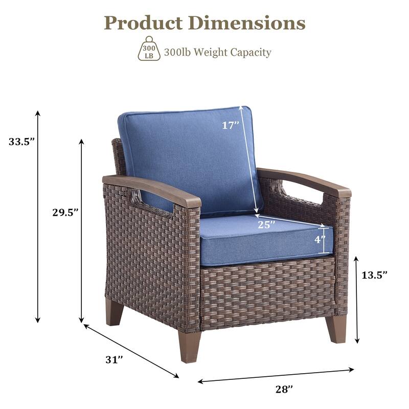High Back Outdoor Patio Chairs Set of 2