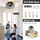 preview thumbnail 40 of 105, Caged Ceiling Fan with Light and Remote, 11.8–28 Inch Low Profile Fandelier, 6-Speed Quiet DC Motor, Black/Satin Nickel