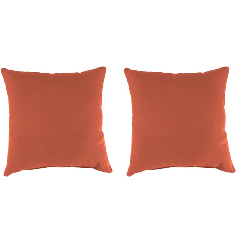 Sunbrella 16" x 16" Outdoor Throw Pillow - 16'' L x 16'' W x 4'' H - Dupione Papaya