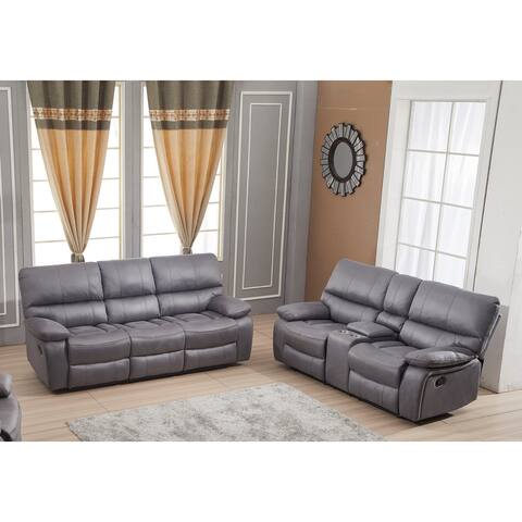 Betsy Furniture 2 Piece Microfiber Reclining Living Room Set, Sofa and Loveseat