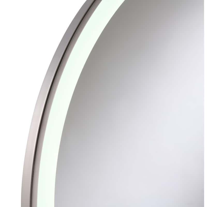 Jocelyn Round LED Vanity Mirror White Marble Base