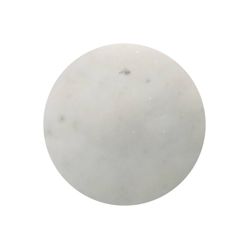 Pinon Modern Marble & Wood Round Drink Table, 10"W x 10"D x 22"H, by Sevita