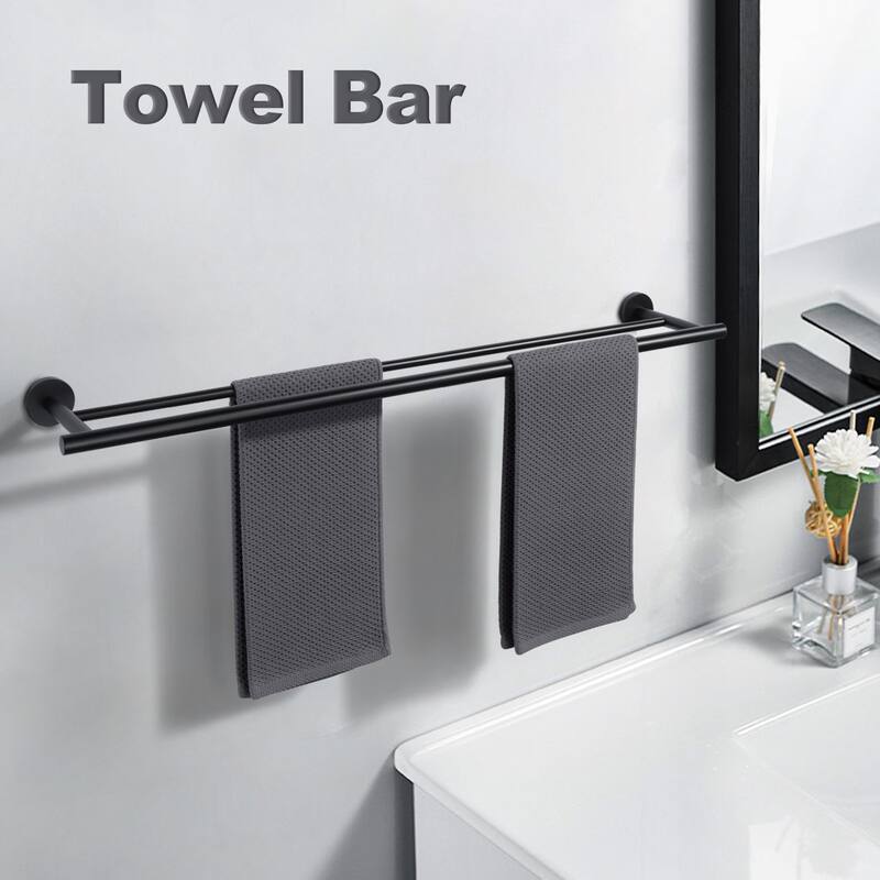 WOWOW Wall Mounted Stainless Steel Double Towel Bar