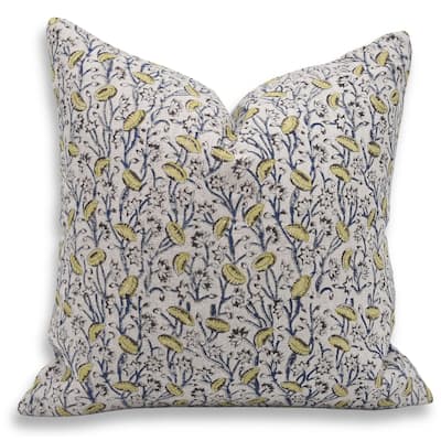 Linen Square Block print pillow Cover - Pishta