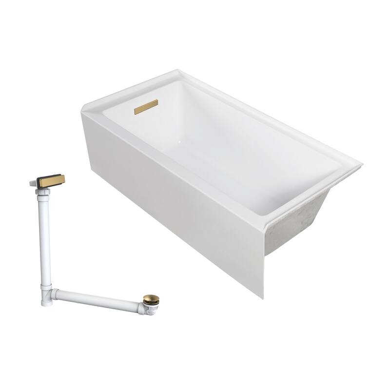 Transolid UATLN603217-L Unity AFR 60" x 32" Three Wall Alcove Acrylic - White / Champagne Bronze