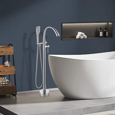 Topcraft Floor Mounted Bathtub Filler with Handheld Showerhead