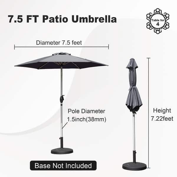 7.5 ft patio umbrella frame Best Choice Products 7.5ft Market with Wavy Trim, Fade-Resistant, Crank & Tilt, Wind Vent Add a touch of resort GDFStudio - Premium 7.5FT Patio