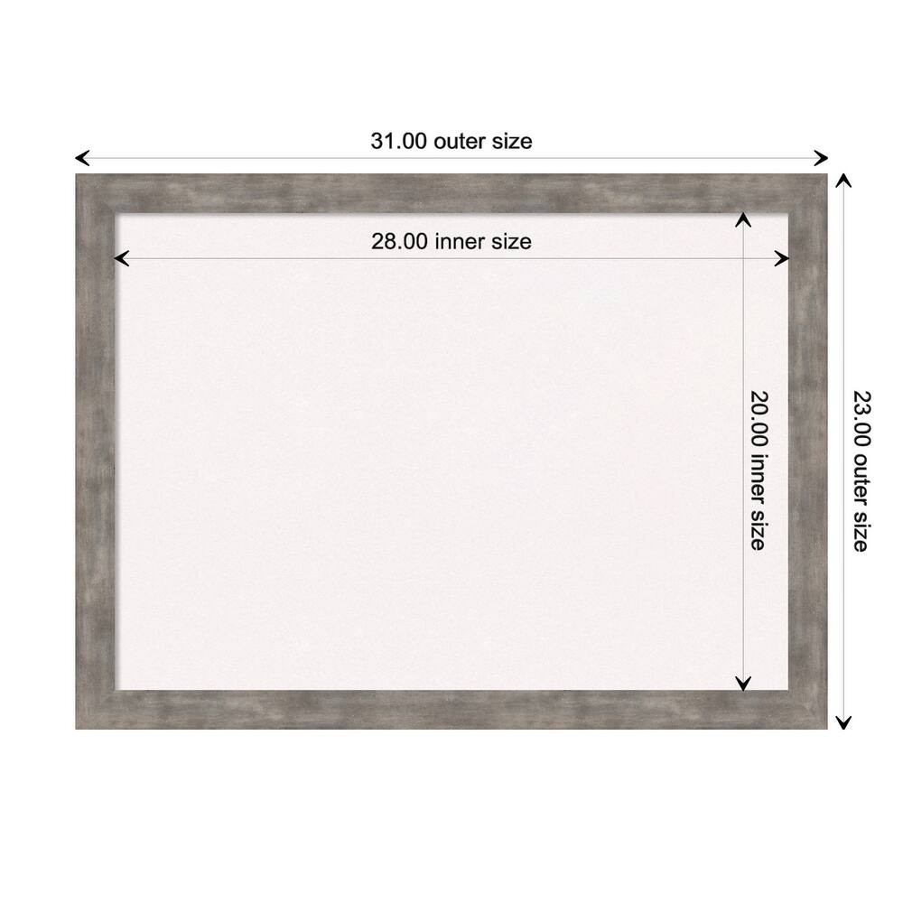 Marred Wood Framed White Corkboard Bulletin Board