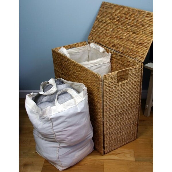 two sided laundry basket
