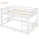preview thumbnail 15 of 22, Full Over Full Bunk Bed Low Bunk Bed Frame for Kids, Solid Pine Wood Bunk with Ladder, Full-length Guardrails Floor Bed Frame