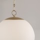preview thumbnail 3 of 3, 13.75" W x 15.25" H 1-Light Globe Pendant in Matte Brass with Soft White Glass and Alternating Loop Designer Chain