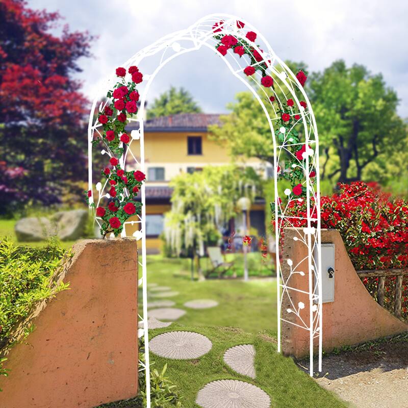 Outdoor White Metal Garden Arch