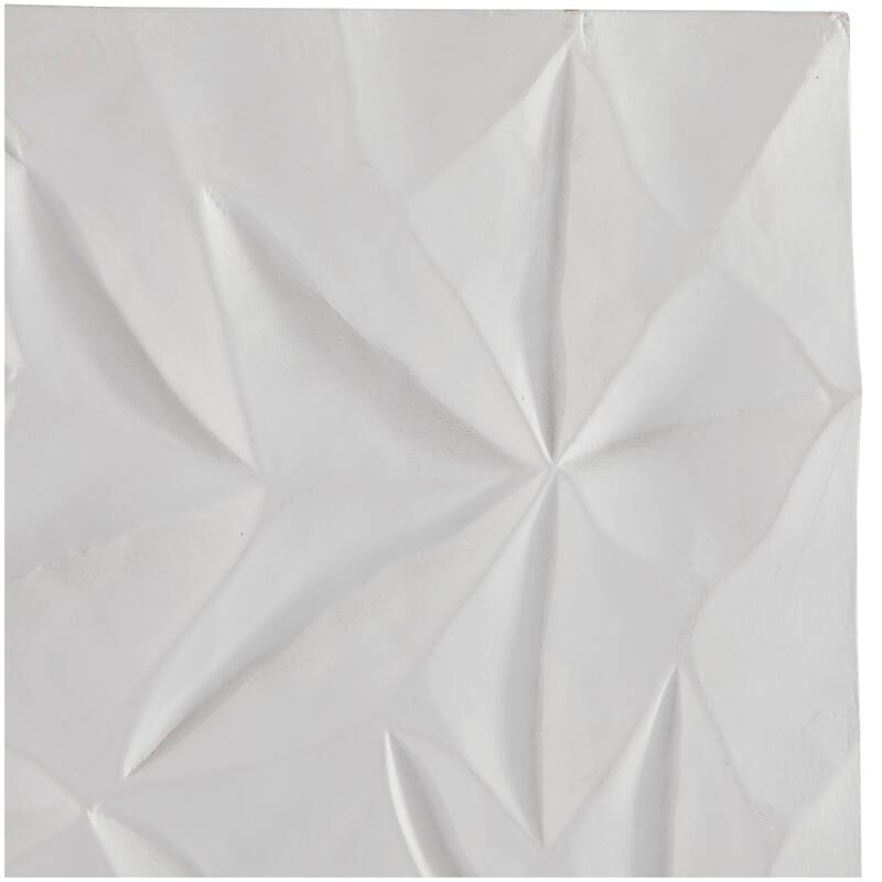 CosmoLiving by Cosmopolitan White Wooden Handmade Carved Dimensional Abstract Panel Geometric Home Wall Decor