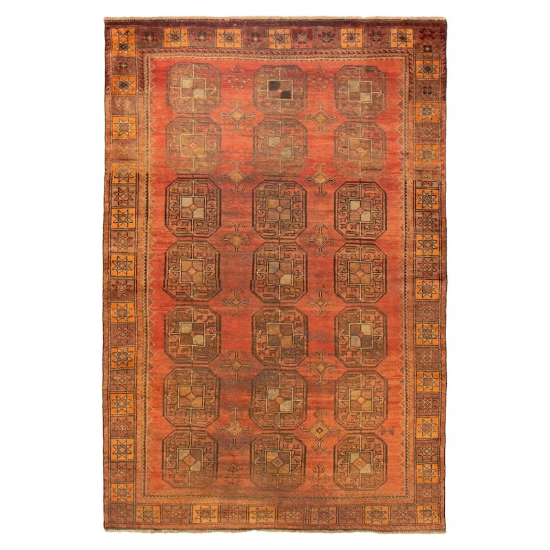 ECARPETGALLERY Hand-knotted Melis Vintage Dark Copper Wool Rug - 4'10 x 7'3 - Dark Copper - 4'10 x 7'3
