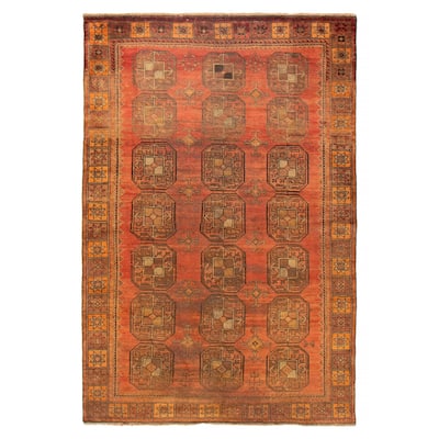 ECARPETGALLERY Hand-knotted Melis Vintage Dark Copper Wool Rug - 4'10 x 7'3