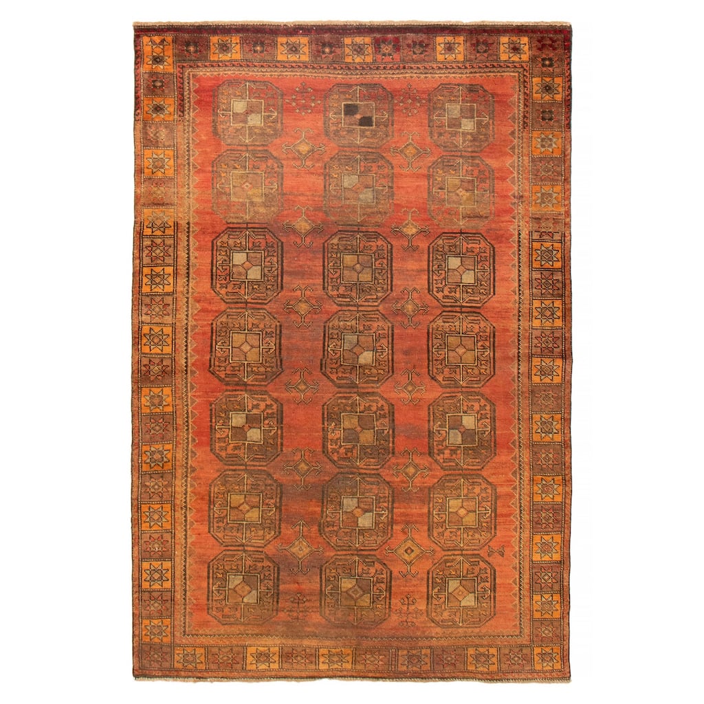 ECARPETGALLERY Hand-knotted Melis Vintage Dark Copper Wool Rug - 4'10 x 7'3