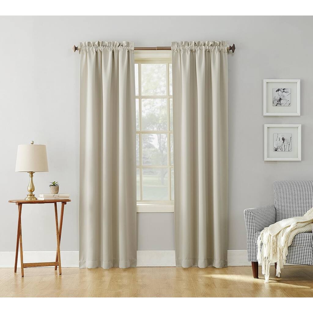 Energy Saving Blackout Rod Pocket Curtain 1 Panel,3 sizes