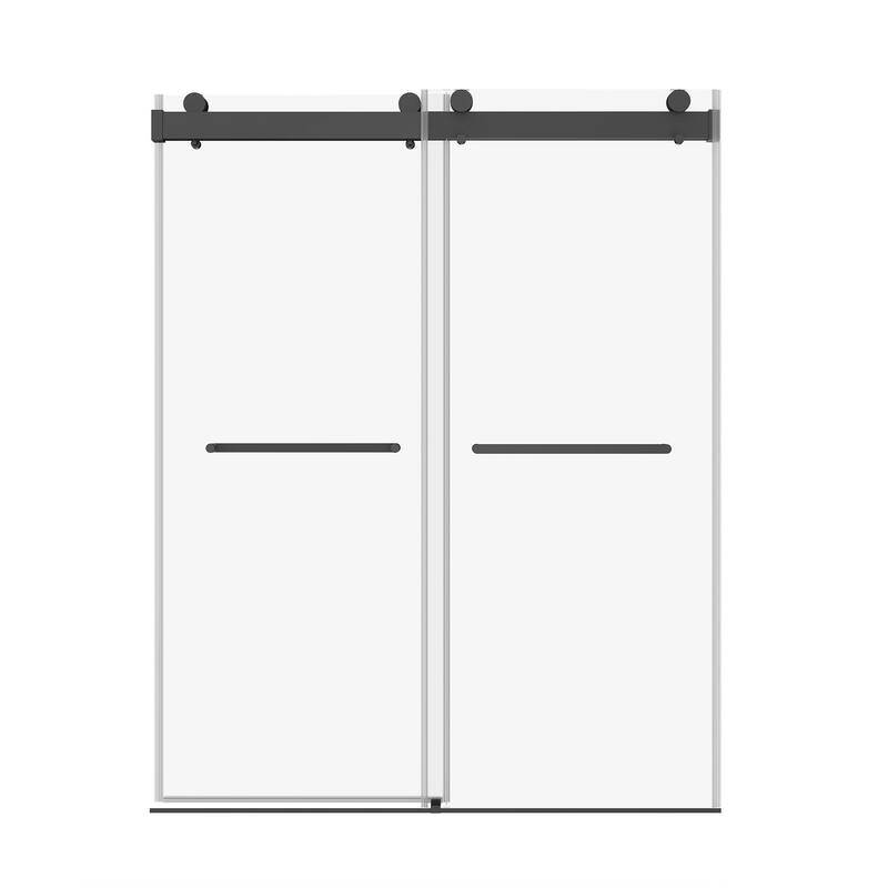 Sliding Frameless Shower Door with 3/8 Inch (10mm) Thick Tampered Glass