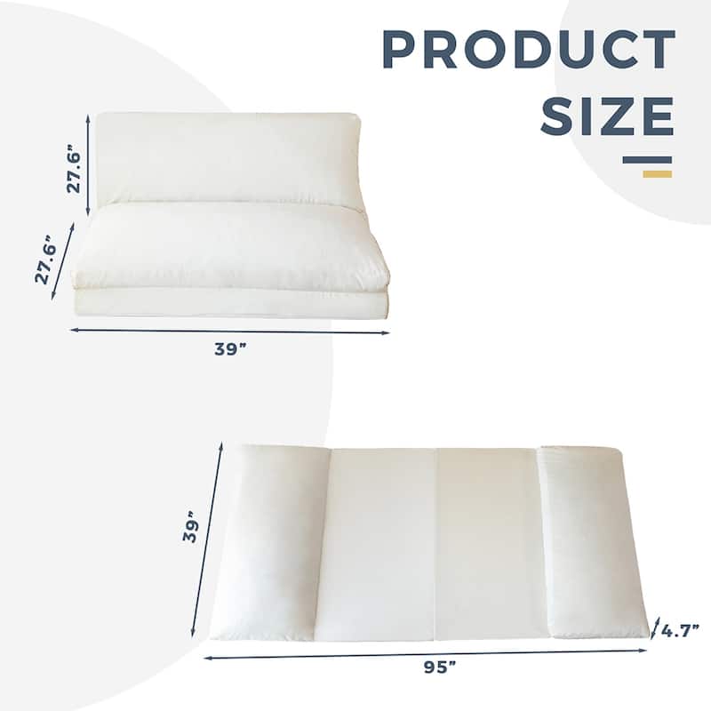 Bean Bag Bed Folding Sofa Bed Floor Mattress - Beige - Medium