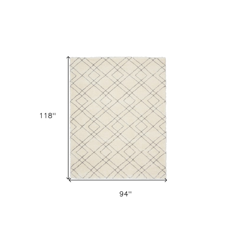 Hepor Geometric Modern Stain Resistant Soft Area Rug By HomeRoots - 118' X '94' X '1.58