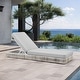 preview thumbnail 11 of 9, The Laze Moderno Outdoor Chaise Lounge - N/A Ivory Driftwood