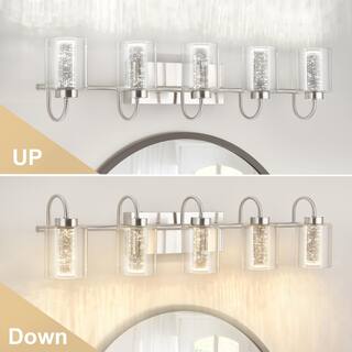 5 Light Brushed Nickel Bathroom Light Fixtures