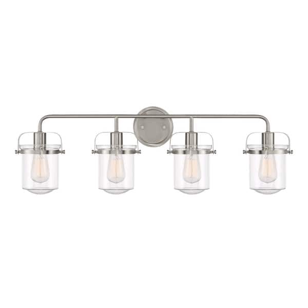 slide 2 of 2, Designers Fountain Jaxon 4 Light 33" Wide Bathroom Vanity Light with Brushed Nickel