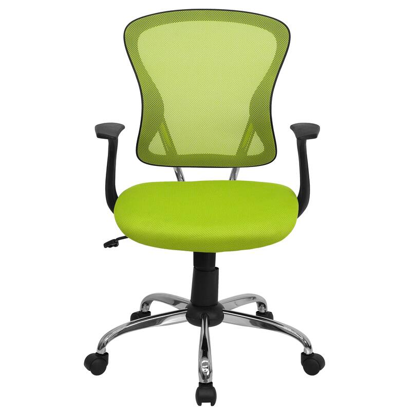 Mid-Back Mesh Swivel Task Office Chair with Chrome Base and Arms