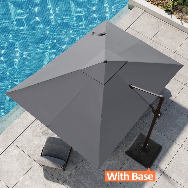 9.6' eastlake offset patio umbrella with base Outdoor Patio 9 FT x 11.5 FT Cantilever-Offset Umbrella with Wheel Base -  On Sale - Bed Bath & Beyond