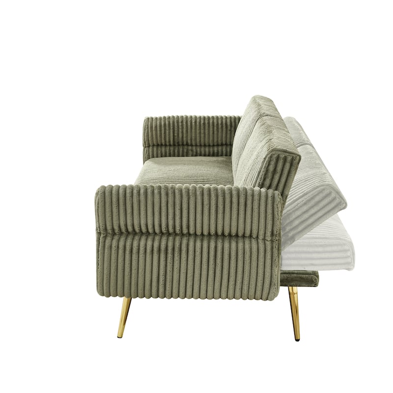 79 inch corduroy sofa bed, foldable double sofa bed
