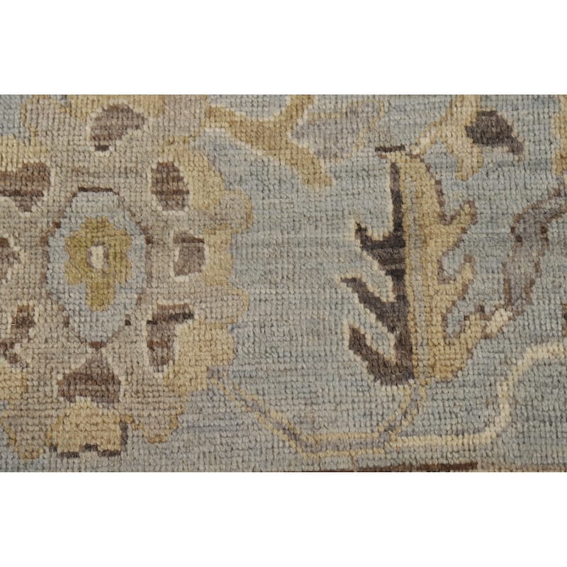 Hand Knotted Oriental 100% Wool Carpet Transitional All-Over Greys & Charcoal Oushak Area Rug - 10' 5'' X 8' 3''