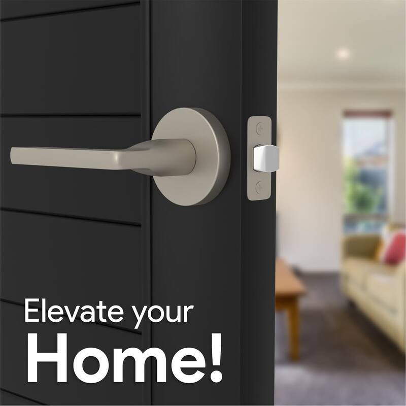 Mega Handles RALPH Round Passage Door Lever–Reversible Keyless Door Lock for Hallway, Closet, or Bathroom Handle for Left/Right