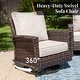 preview thumbnail 77 of 99, MAISON ARTS Extra-Large Patio Wicker Sofa Conversation Set with Coffee Table, Oversize Seat with 5.5'' Thick Padded Cushion