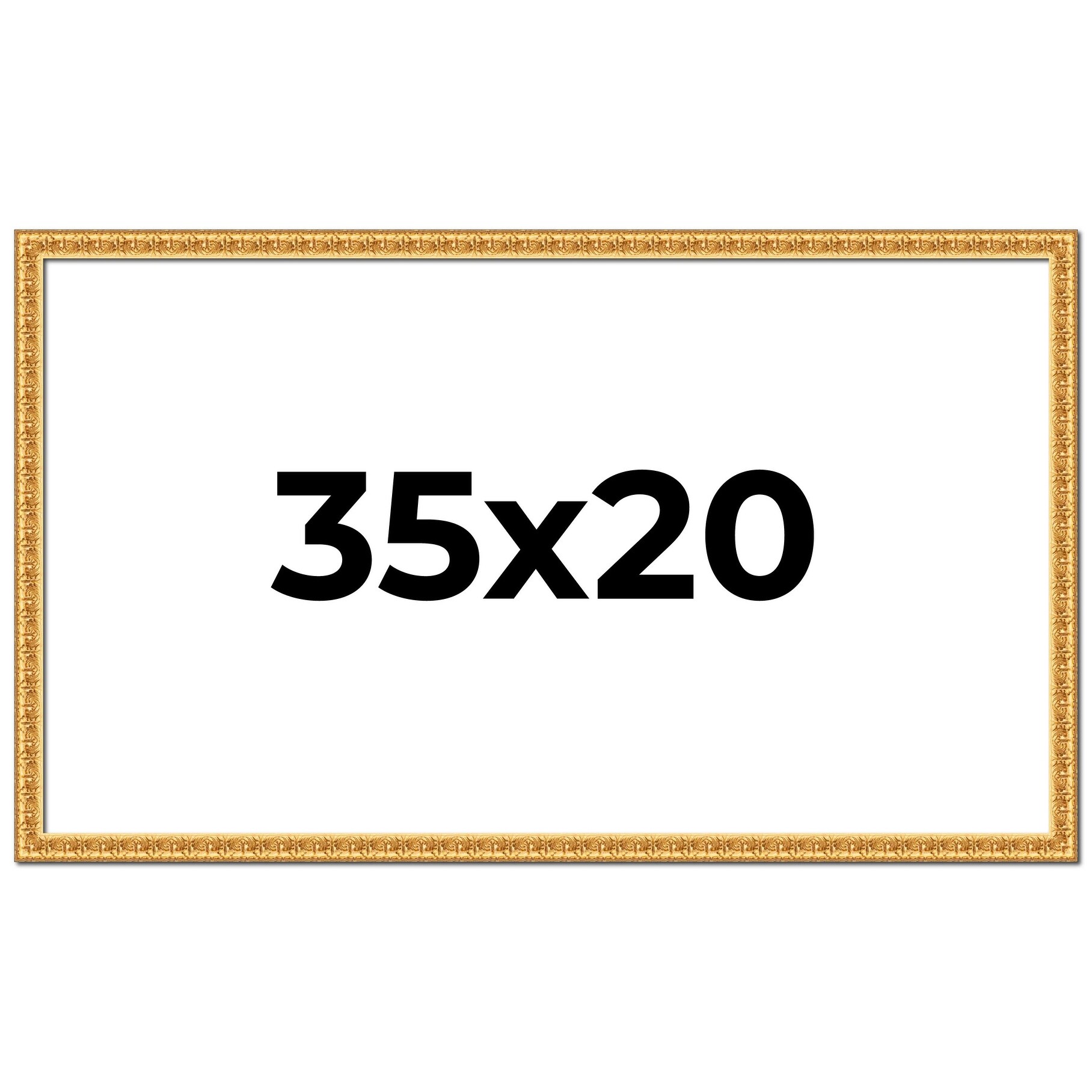 35x20 Frame Gold Real Wood Picture Frame Width 1 inches | Interior