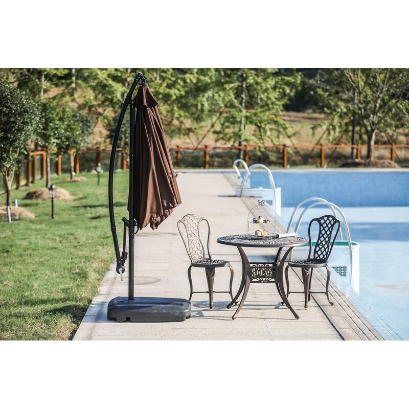 Mountain Creek 9' Cantilever Umbrella Set with Umbrella Base