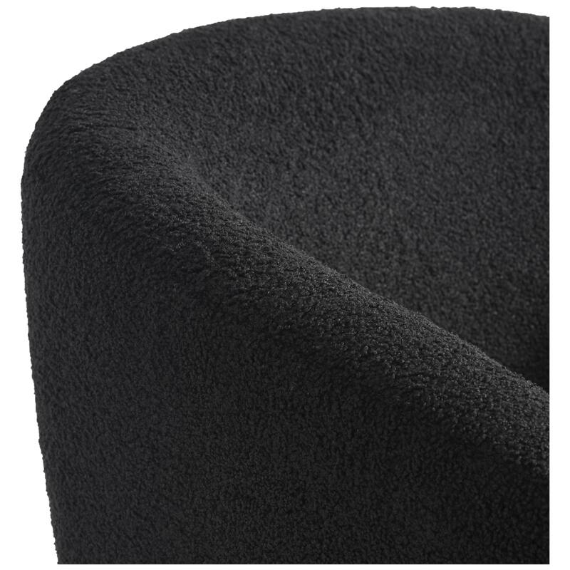 Bayville Sherpa Polyester Upholstered Barrel Chair - Faux Shearling